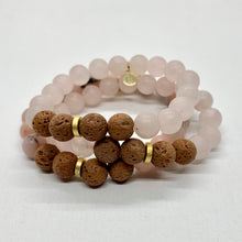 Load image into Gallery viewer, Rose Quartz Lava Infuser Bracelet
